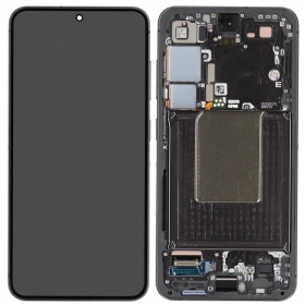 Ekranas Samsung S921 S24 su lietimui jautriu stikliuku og rėmeliu Onyx Black original (service pack)