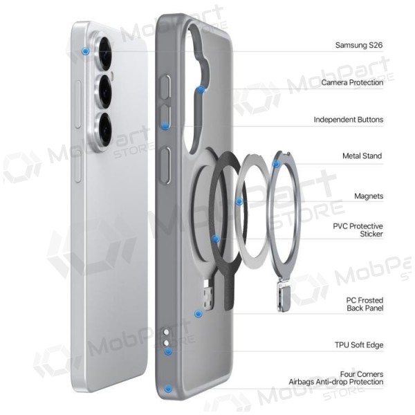 Samsung Galaxy S26 Ultra deksel - Dux Ducis Yind Magnetic Stand (grå)