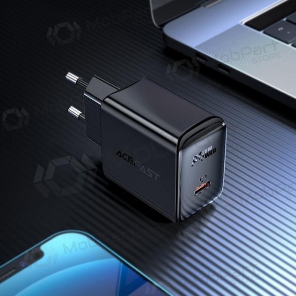 Lader buitinis Acefast A1 PD20W USB-C svart