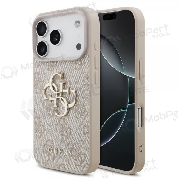 Apple iPhone 17 Pro deksel - Guess PU 4G Metal Logo (rosa)