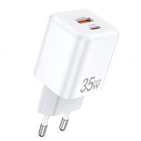 Lader Awei PD66-EU GaN 35W USB-A/USB-C hvit