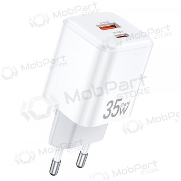Lader Awei PD66-EU GaN 35W USB-A/USB-C hvit