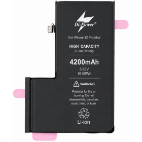 Akumuliatorius "Di-Power" (forstørret kapasitet) egnet iPhone 12 Pro Max 4200mAh