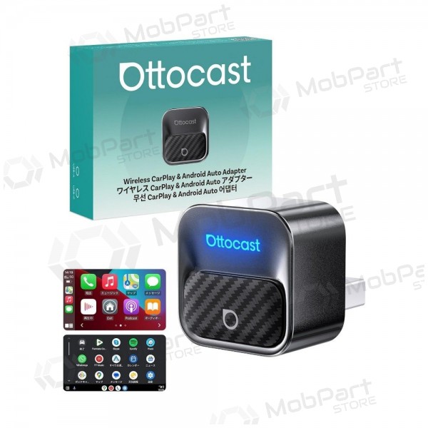 CarPlay-adapter Ottocast Mini Core trådløs Android Auto svart