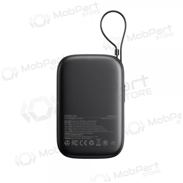 Powerbank Power Bank Joyroom JR-PBF17 22.5W with USB-C cable 10000mAh svart Powerbank Power Bank Joyroom JR-PBF17 22.5W with USB-C cable 10000mAh svart