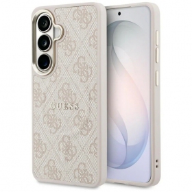 Samsung Galaxy S26 deksel - Guess PU Leather 4G Gold Frame Magnetic (brun)
