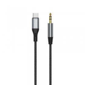 Lydkabel Dudao L11ProT USB-C til 3.5 mm 1 m svart
