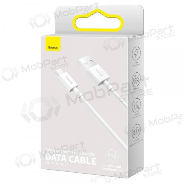 USB-kabel Baseus Superior microUSB 2A 2.0m (hvit) CAMYS-A02