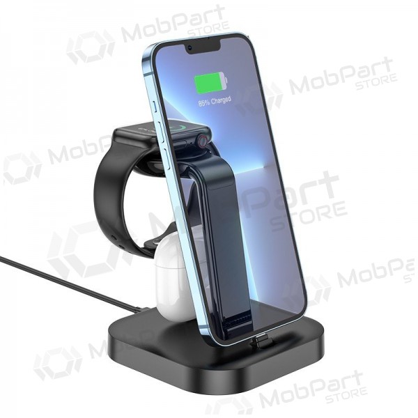 Lader trådløs Hoco CW43 Graceful 3-in-1 svart