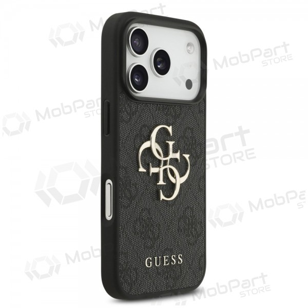 Apple iPhone 17 Pro deksel - Guess PU 4G Metal Logo Strap (svart)