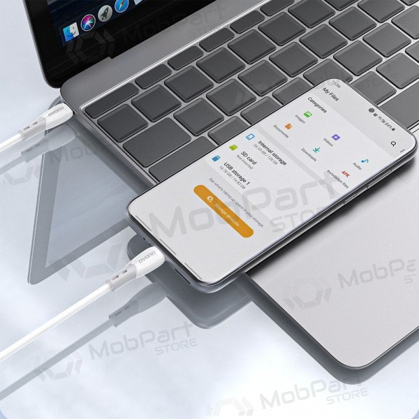 USB-C-kabel Dudao L25SC USB-C til USB-C 2 m 60 W hvit