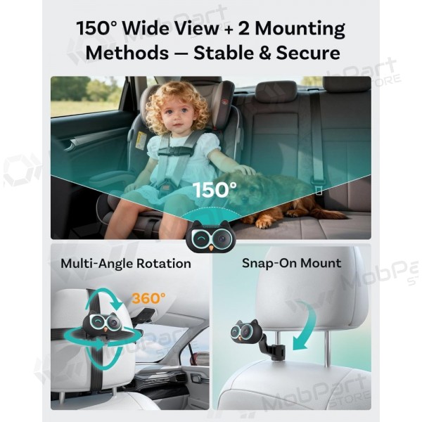 Trådløs CarPlay-adapter Ottocast Cabin Care CA520-T med babycall-funksjon svart
