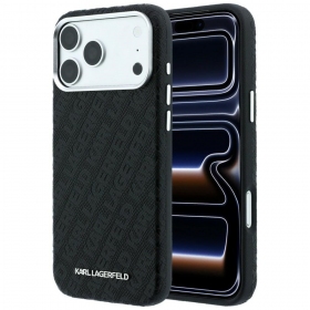 Apple iPhone 18 Pro deksel - Karl Lagerfeld PU Grained Allover Semi Wrap MagSafe