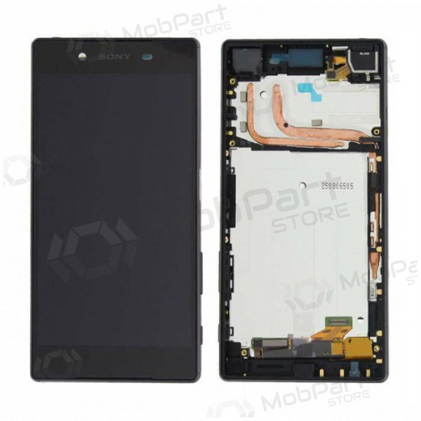 Sony E6603 / E6653 Xperia Z5 skjerm (svart) (med ramme) (brukt grade B, original)