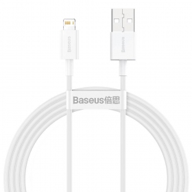 USB kabel Baseus Superior Lightning 2.4A 1.5m (hvit) CALYS-B02