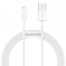 USB kabel Baseus Superior Lightning 2.4A 1.5m (hvit) CALYS-B02