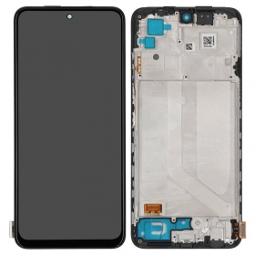 Xiaomi Redmi Note 10 / Redmi Note 10S / Poco M5s skjerm (svart) (med ramme) (OLED)