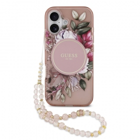 Apple iPhone 17 deksel -Guess IML Flowers Strap MagSafe-