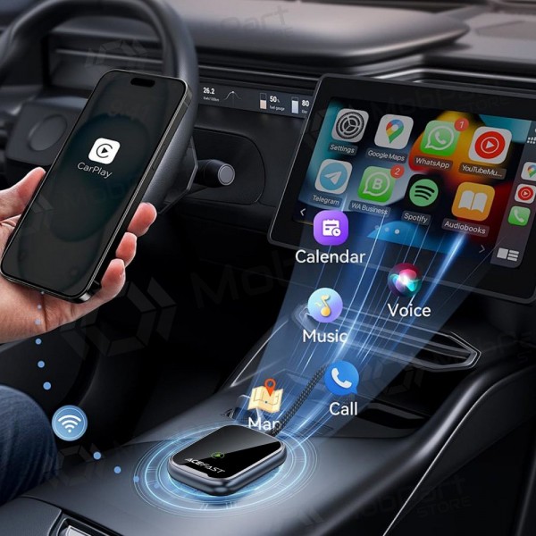 CarPlay-adapter Acefast QC1 trådløs Android Auto svart