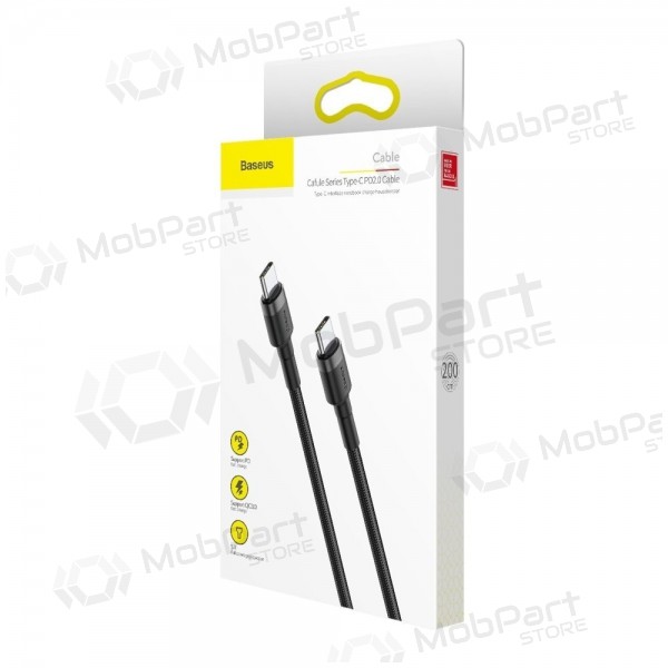 USB kabel Baseus Cafule PD60W Type-C 2.0m grå-svart CATKLF-HG1