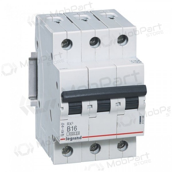 Automatisk effektbryter MCB RX3 Legrand 419169 (16A, 3P, 400V, 6kA)
