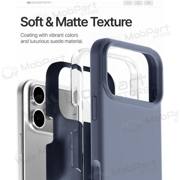 Deksel / etui Mercury Pure Magsafe Silicon Case Apple iPhone 17 levandos grått