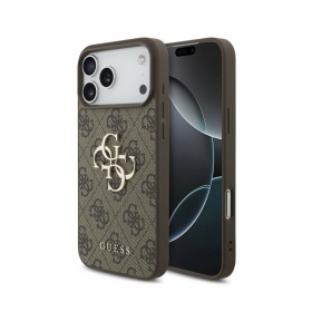 Apple iPhone 18 Pro deksel - Guess PU 4G Metal Logo (grå)