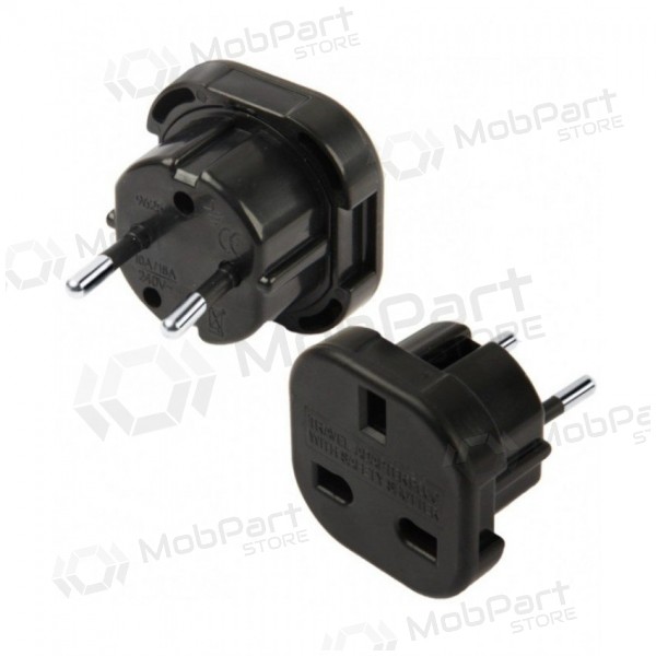Adapter UK til EUR svart