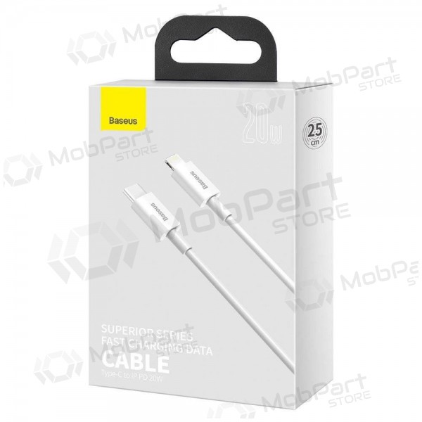 Kabel Baseus Superior Type-C - Lightning PD 20W 0.25m (hvit) CATLYS-02
