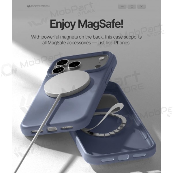 Deksel / etui Mercury Pure Magsafe Silicon Case Apple iPhone 17 levandos grått