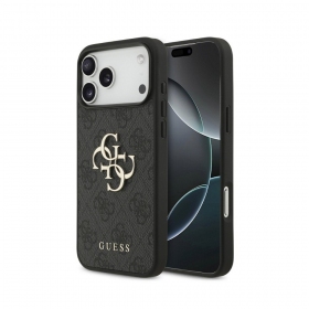Apple iPhone 18 Pro deksel - Guess PU 4G Metal Logo (grå)