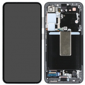 Samsung Galaxy S23 skjerm (svart) (med ramme) (original)