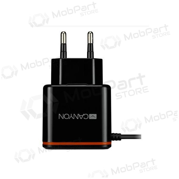 Lader CANYON CNE-CHA042 + Type-C kabel (1xUSB 5V 2.1A) (svart)