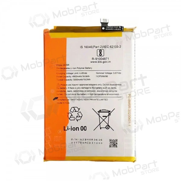 Akumuliatorius originalus Xiaomi Redmi 12 4G/12 5G/Poco M6 Pro 5G 5000mAh BM5R
