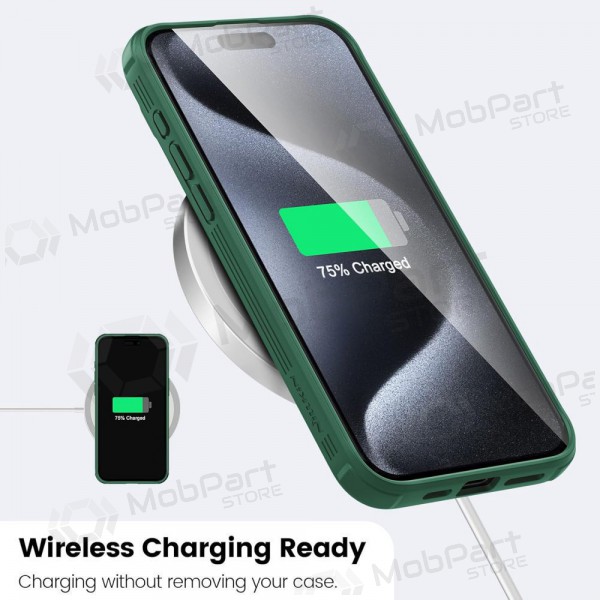 Apple iPhone 15 Pro deksel „Nillkin CamShield Pro“ (grønn)
