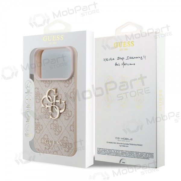 Apple iPhone 17 Pro deksel - Guess PU 4G Metal Logo (rosa)