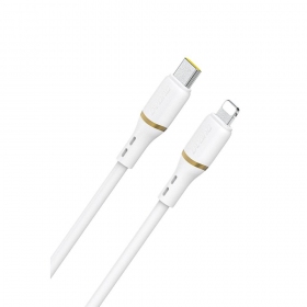 Lightning-kabel Dudao L25X USB-C til Lightning 1 m 30 W hvit