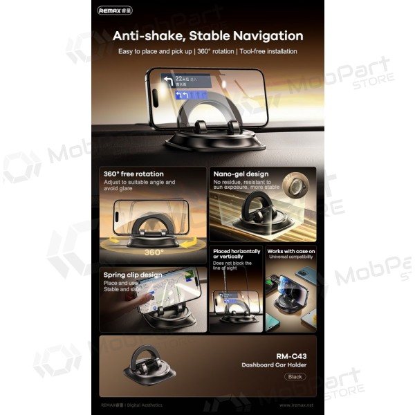 Mobilholder Remax RM-C43 (dashboard) svart