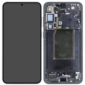 Samsung Galaxy S25+ skjerm (svart) (med ramme) (montert servicepakke)