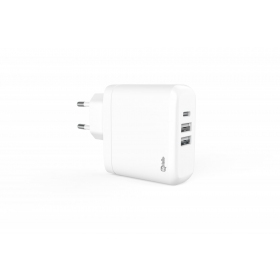 Lader BeHello USB-C 45W PD + 2 USB (hvit)
