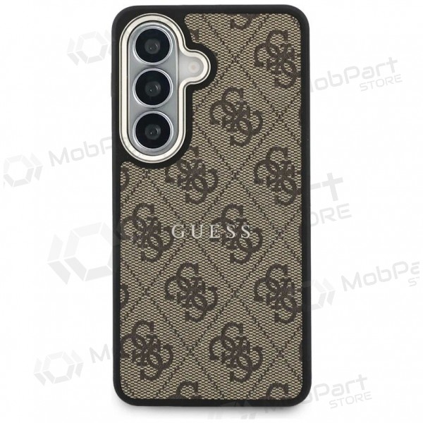 Samsung Galaxy S26 deksel - Guess PU Leather 4G Gold Frame Magnetic (brun)