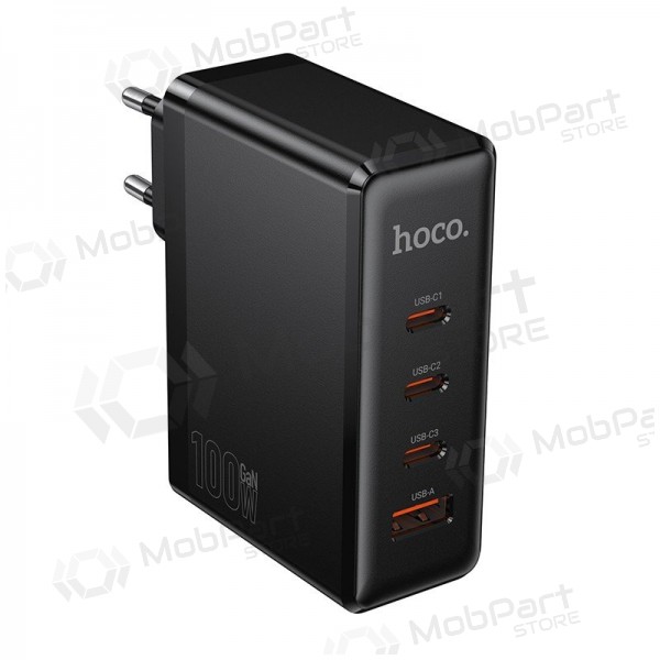 Telefonlader Hoco N85 100 W 3x USB-C + USB-A svart