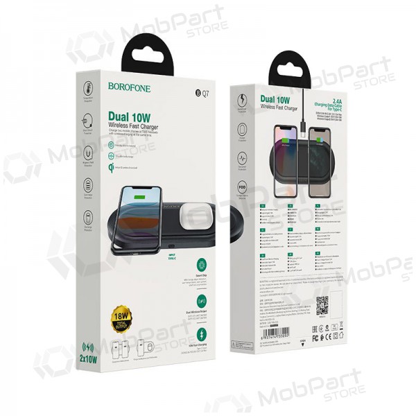 Lader trådløs Borofone BQ7 Prominent Dual (10W) (svart)