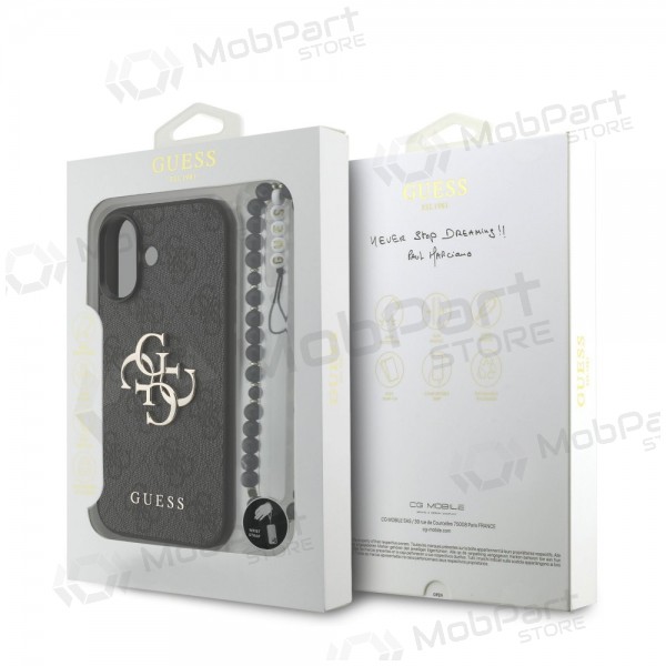 Apple iPhone 17 deksel - Guess PU 4G Metal Logo Strap (svart)