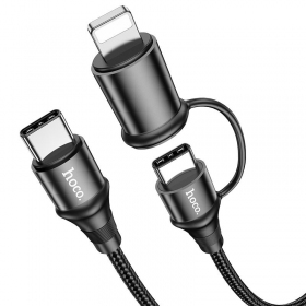 USB kabel Hoco X50 2-in-1 Exquisito Type-C - Type-C / Lightning 1.0m (svart)