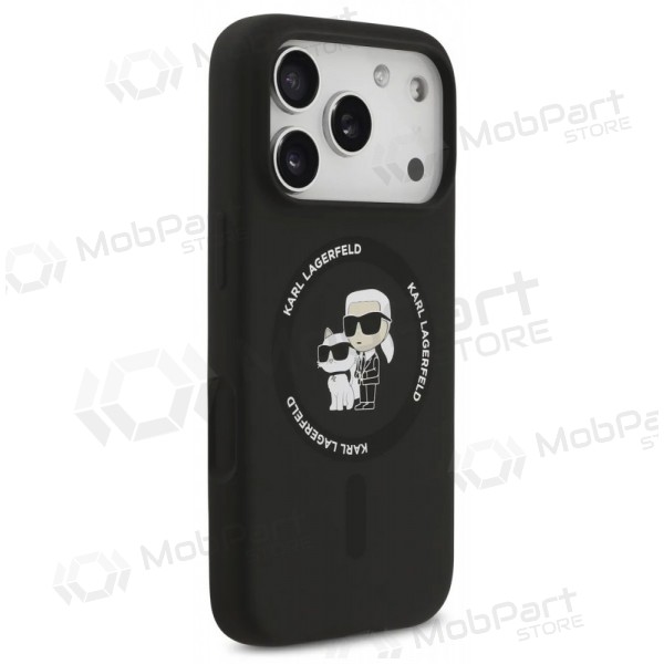 Apple iPhone 17 Pro deksel -Karl Lagerfeld Liquid Silicone Karl and Choupette MagSafe- (svart)