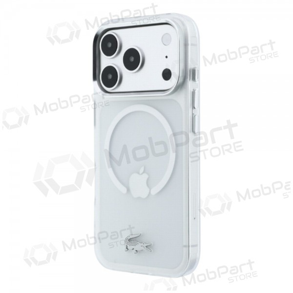 Apple iPhone 18 Pro Max deksel - Lacoste IML Frosted Petit Pique Metal Logo MagSafe (gjennomsiktig)
