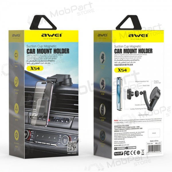 Mobilholder Awei X54 Magnetic (dashboard/windshield) svart