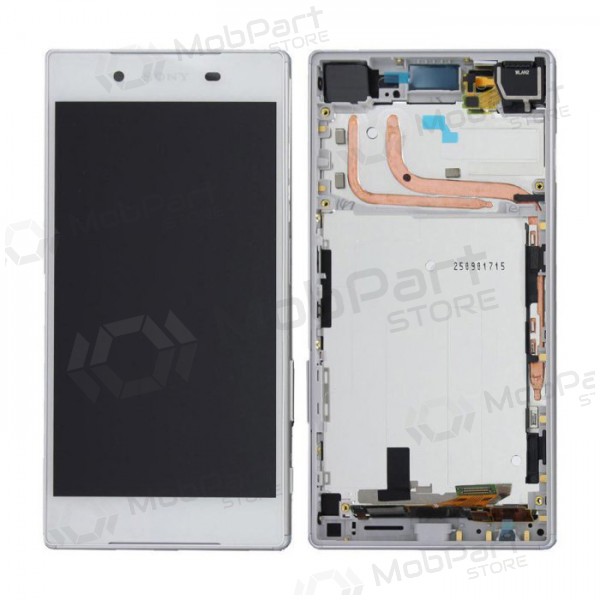 Sony E6603 / E6653 Xperia Z5 skjerm (hvit) (med ramme) (brukt grade A, original)