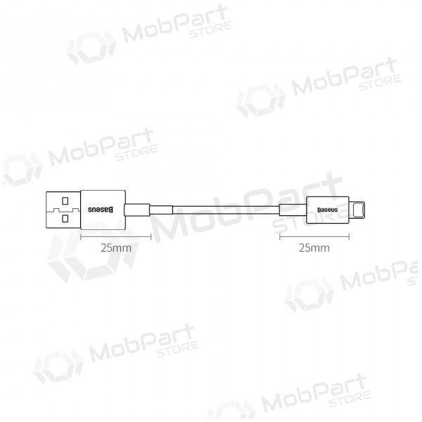 USB kabel Baseus Superior Lightning 2.4A 0.25m (hvit) CALYS-02